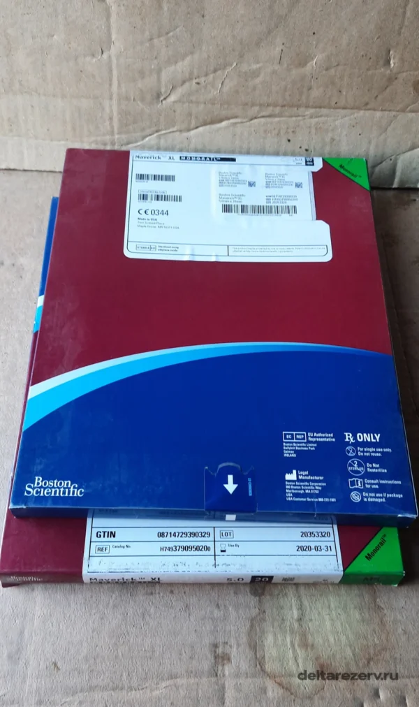 Оборотная сторона упаковки MAVERICK XL Boston Scientific